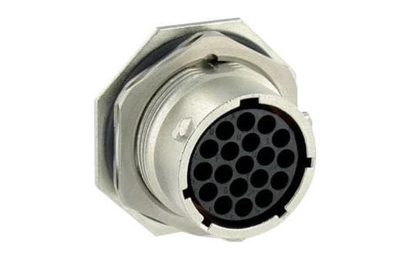 CONECTOR HOUSING CIRCULAR 19 VIAS FEMEA COM FLANGE ROSCA